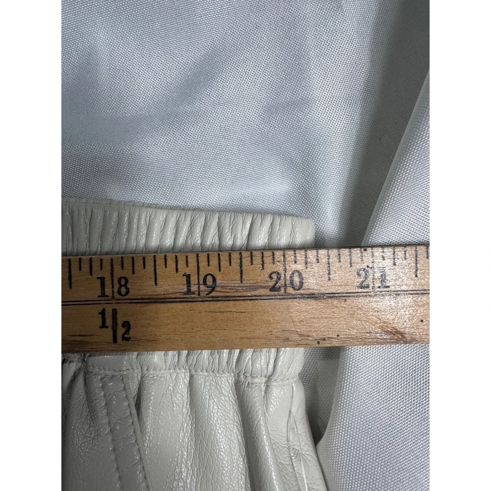Good American Better Than Leather Shorts Bone White Faux Leather Drawstring nwt